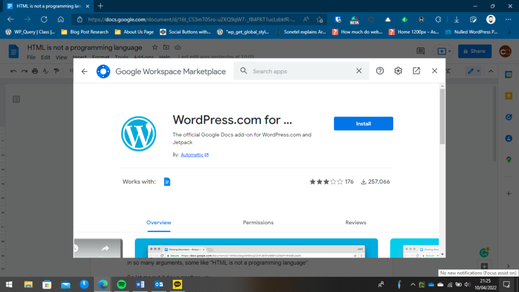 WordPress.com for Google Docs